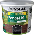 Ronseal One Coat Fence Life Tudor Black Oak, 5 Litre