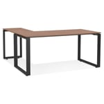 Bureau d'Angle Design "Abigano" 170cm Noyer & Noir