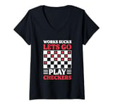 Womens Checkers Board Game Classic - Strategy Checkers V-Neck T-Shirt