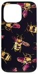 Coque pour iPhone 13 Pro Accessoire pour téléphone sur le thème des abeilles roses et noires