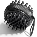 Fancii Scalp Massager for Hair Growth, Shampoo Brush for Wet & Dry Hair, Head Scalp Scrubber Exfoliator for Dandruff Removal, Silicone Shower Brush for All Hair Types (Black)