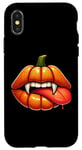 Coque pour iPhone X/XS Citrouille orange lèvres bouche Halloween garçons filles enfants