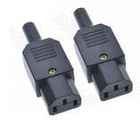 16A 250V IEC Straight Cable Plug Connector C13 C14 Female Male Plug Rewirable Power Connector 3 Pin AC Socket Industrial Plug BK - Type 865D9 Female