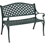 Banc de Jardin en Alu Moulé, Chaise de Jardin avec Dossier et Accoudoirs Confortables, Banc 102 cm de Long pour Jardin, Balcon, Terrasse, Capacité de