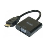 Exertis Connect - Convertisseur noir hdmi vers VGA+audio -15CM (051248)