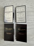 GIVENCHY GENTLEMAN SOCIETY & Reserve Privee 4 X 1ml EDP SAMPLE SPRAYS New!💙