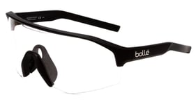 Bolle Lightshifter XL Wrap Designer Sunglasses in Matte Black/Clear Silver 144mm