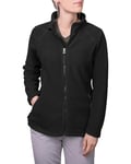 HRM 1202 Full-Zip Blouson Premium Micro Polaire I Veste Fonctionnelle Vêtements de Travail I Habits Femmes Haute Qualité et Durables, Noire, L Women's