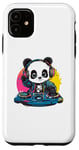 Coque pour iPhone 11 Panda DJ mixant des mélodies colorées