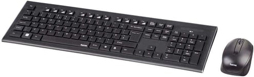 Hama Cortino Wireless Keyboard and Mouse Desktop Kit, Soft Touch Keys, 12 Media