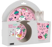 I-Drink - RPET Kids Set with Cup, Bowl, Dish and Cutlery - UNICORN (ID5301A)