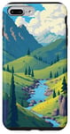 Coque pour iPhone 7 Plus/8 Plus Style arcade rétro Pixel Art Paysage