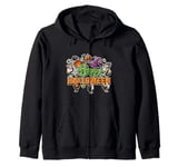 Funny Farm Halloween Shirt Happy Pumpkin Goat Bat Chicken Zip Hoodie