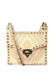 Pre-loved Valentino Diamond Pattern Leather Shoulder Bag, Yellow