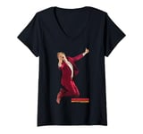 Womens Anchorman Ron Burgundy Thumbs Up Action Jump V-Neck T-Shirt