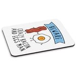 Beware Crazy Bacon And Eggs Man PC Computer Mouse Mat Pad Funny Breakfast Food