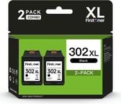 302XL Cartouche Noir, 302XL Compatible avec HP 302 Cartouches d'impression pour Envy 4510 4512 4520 4524 4527 4523 OfficeJet 3830 3831 3835 4650 5230 DeskJet 3630 1110 2130 2132 (2 Noir)