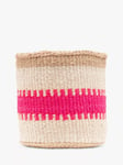 The Basket Room Kuzuia Woven Storage Basket, Pink Stripe, Extra Large