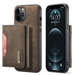 DG.MING iPhone 12 Pro Max Tri-fold Wallet Med Kickstand - Coffee