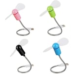 4-pack USB Mini Slang Fan Metallisk Flexibel Kylfläkt