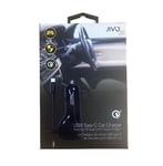 JIVO USB Type C Car Charger Qualcomm Quick Charge USB QC 3.0 Port - Black