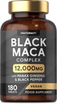 Maca Root Capsules 12,000Mg | Black Maca Complex High Strength Maca180 Tablets