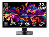 Msi Mpg 322Urxde Qd-Oled - Oled-Skjerm - Gaming - 32" (31.5" Synlig) - 3840 X 2160 Uhd @ 240 Hz - 1000 Cd/M² - 1500000:1 - Displayhdr 400 True Black - 0.03 Ms - 2Xhdmi, Displayport, Usb-C