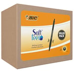 BIC Soft Feel - Stylos-Bille Rétractables avec Grip en Caoutchouc, Pointe Moyenne (1,0 mm) - Noir, Boîte de 36 - Exclusivité Amazon