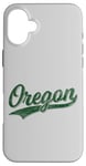 Coque pour iPhone 16 Plus Oregon Classic Varsity, style maillot de sport vintage