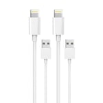 2-Pack 2M Lightning laddare iPhone 13/12/11/ Xs/Max/X/8/7/6/5/SE Vit