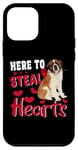 iPhone 12 mini Here To Steal Hearts Funny St Bernard Dog Valentines Day Case