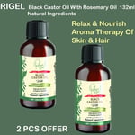 2 x Rigel Jamaican Black Castor Oil with Rosemary 132ml-Hair & Skin  Nourishment