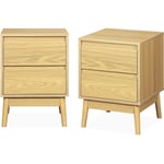 Sweeek - Lot de 2 tables de chevet décor bois. deux tiroirs