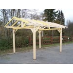 Carport double pente HABRITA avec préparation pour couverture tuile - 3,00 m x 3,62 m