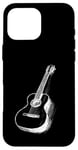 Coque pour iPhone 16 Pro Max Crayon de guitare classique Croquis Guitariste Rock Roll