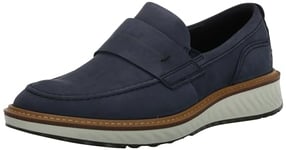 ECCO Men's St.1 Hybrid Penny Loafer, Night Sky Nubuck, 7/7. 5 UK