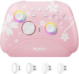 Manettes Wireless Pro Avec Station De Chargement, Manette Bluetooth Rose Avec Joysticks À Effet Hall/Déclencheur Hall (Pas De Dérive) Pour Nintendo Switch, Windows Pc Ios Android Steam