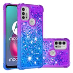 SKALO Moto G20/G30 Kvicksand Glitter Hjärtan TPU-skal - Lila-Blå multifärg