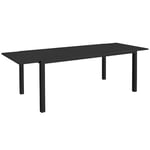 Outsunny Table de Jardin Extensible Table Tables à Manger de Patio en Aluminium rectangulaire pour 6-8 Personnes, Charge Max. 50kg, dim. 180/240L x 94l x 73H cm, Noir