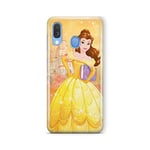 ERT GROUP Original Disney Princess TPU Case for Samsung Galaxy A40, Liquid Silicone Cover, Flexible and Slim, Protective for Screen, Shockproof and Anti-Scratch Phone Case Yellow