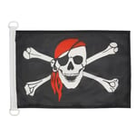 AZ FLAG Pavillon Nautique Pirate Foulard Rouge 45x30cm - Drapeau de Bateau Corsaire avec Bandana 30 x 45 cm