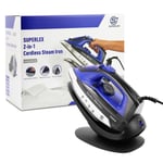2600W 2-in-1 Corded & Cordless Steam Iron Ceramic Soleplate Self Clean Function