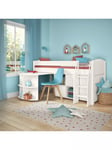 Stompa Uno S Plus Mid-Sleeper with Pull-Out Desk, 3 Drawer Chest and 2 Door Cube Unit