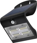 LED solcelledrevet vegglampe med bevegelsessensor, 3,2 W - Sort