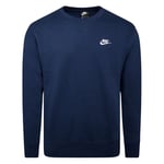 Nike Sweatshirt Nsw Club Crew - Navy/vit, storlek XX-Large