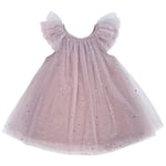 DOLLY by Le Petit Tom Fairy Stjärnmönstrad Tyllklänning Dusty Violet | Lila | 1-3 years