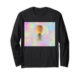 Upside down pineapple on a colorful background Long Sleeve T-Shirt