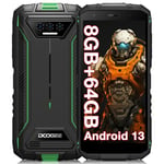 DOOGEE S41T (2024) Rugged Phone, Android 13 Rugged Smartphone, 6300mAh, 8GB + 64GB(1TB Expand) Octa-Core, 5.5" HD+ Display, 13MP Camera, 4G Dual SIM IP68 Waterproof Mobile Phones,Face ID, NFC - Green