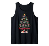 Panther Xmas Lighting Santa Panther Christmas Tree Tank Top