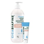 Cicabiafine Crème Corporelle Anti-Irritations Nourrissante, Peaux Extra-Sèches à Tendance Atopique, Tube de 200 ml + Cicabiafine Douche Crème Anti-Irritations Apaisante, Flacon pompe de 1L